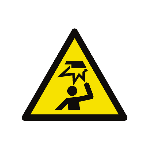 Overhead Obstacles Hazard Symbol Label | Safety-Label.co.uk