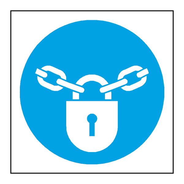 Keep Locked Symbol Door Sticker | Safety-Label.co.uk