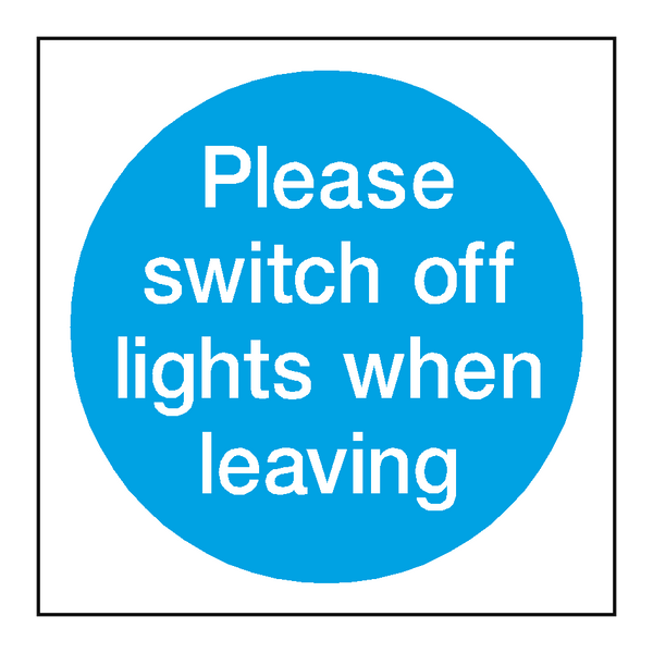 Switch Off Lights Door Sticker | Safety-Label.co.uk