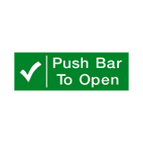 Push Bar To Open Sign | Safety-Label.co.uk