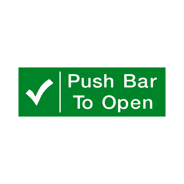 Push Bar To Open Sticker | Safety-Label.co.uk