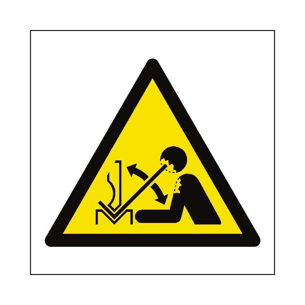 Rapid Movement of Workpiece in Press Brake Hazard Symbol Sign | Safety-Label.co.uk