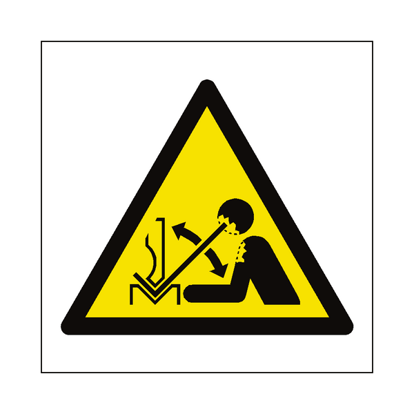 Rapid Movement of Workpiece in Press Brake Hazard Symbol Label | Safety-Label.co.uk