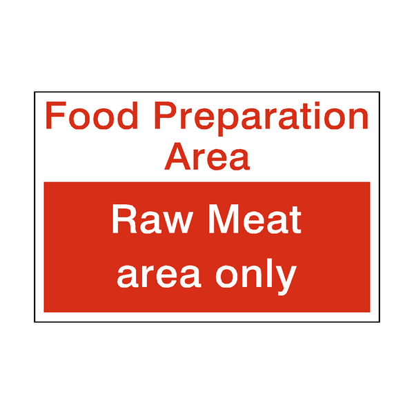 Printable Meat. Sign Raw Meat Area Sign