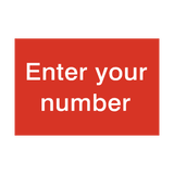 Red Custom Number Sticker | Safety-Label.co.uk