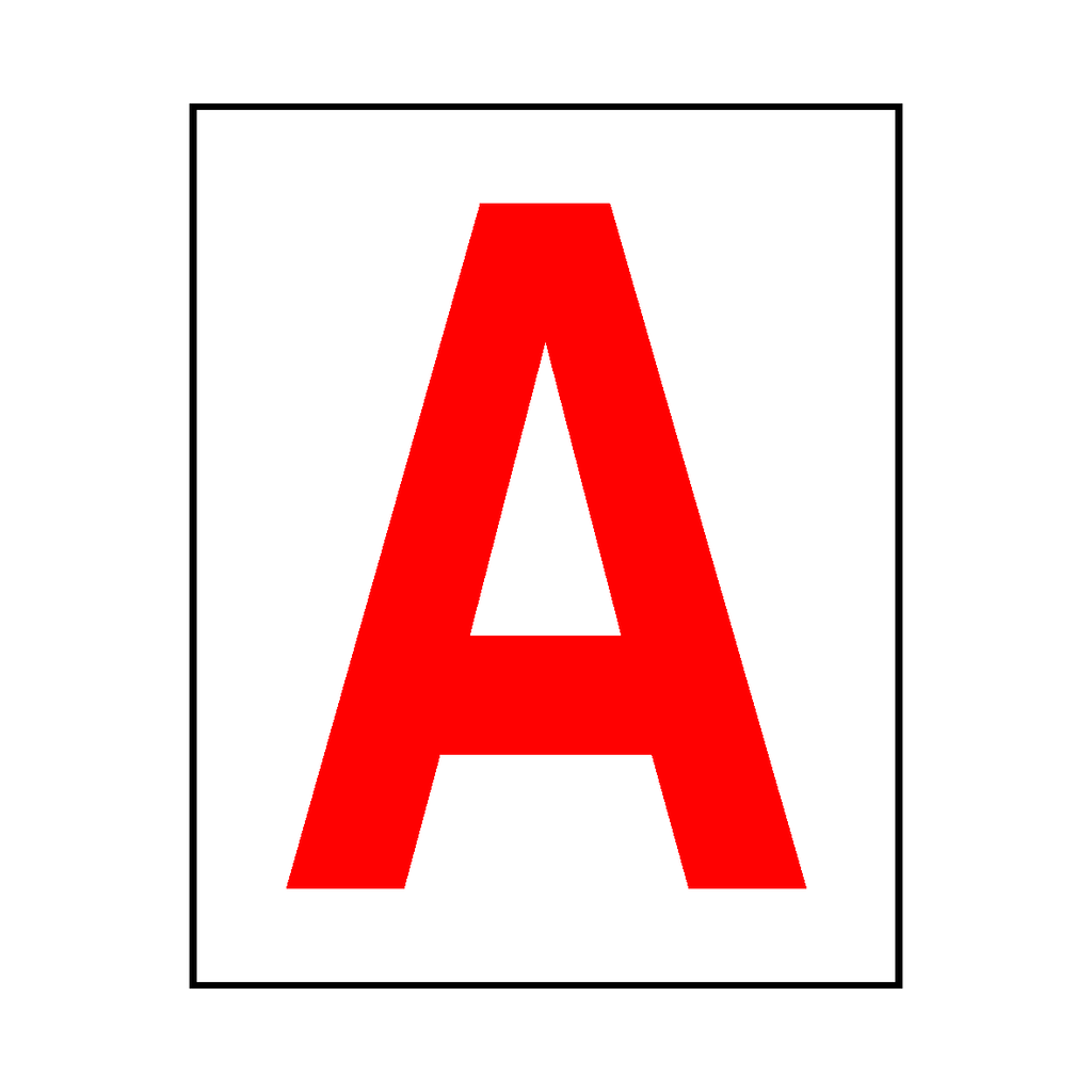 Letter A Sticker Red | Safety-Label.co.uk