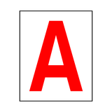 Letter A Sticker Red | Safety-Label.co.uk