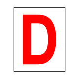 Letter D Sticker Red | Safety-Label.co.uk