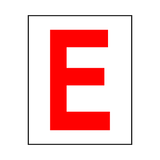 Letter E Sticker Red | Safety-Label.co.uk