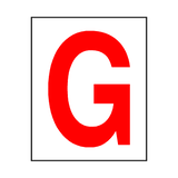 Letter G Sticker Red | Safety-Label.co.uk