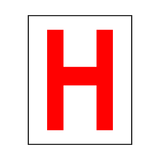Letter H Sticker Red | Safety-Label.co.uk