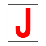 Letter J Sticker Red | Safety-Label.co.uk