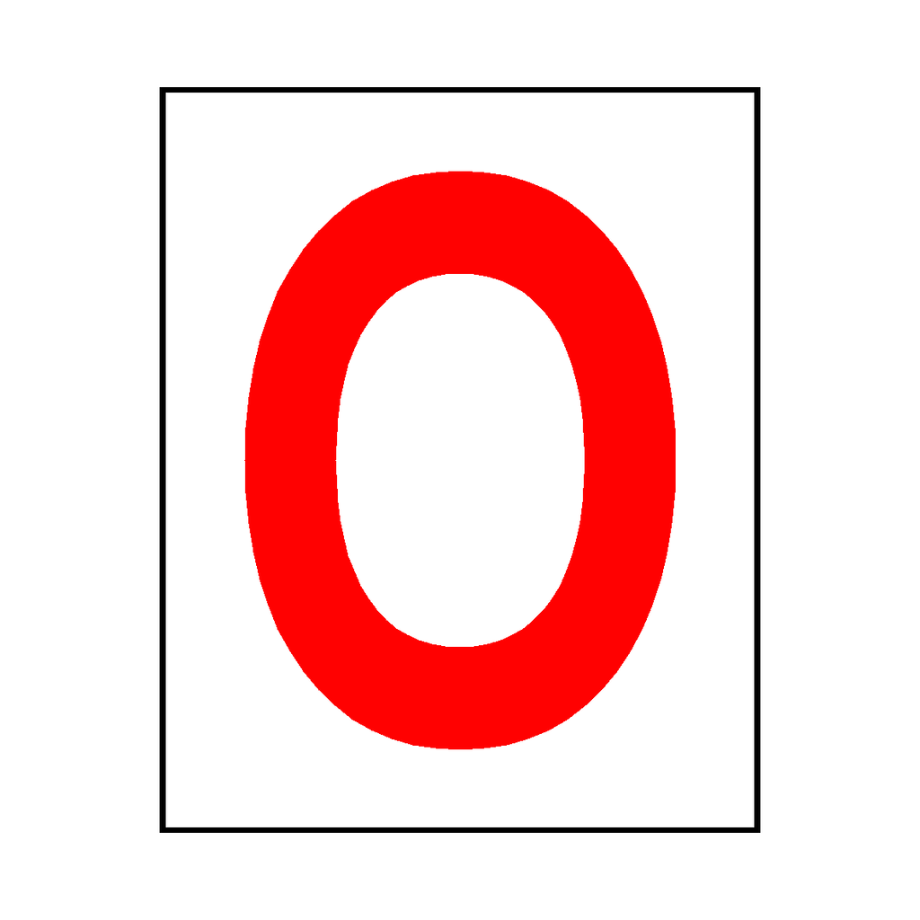 Letter O Sticker Red | Safety-Label.co.uk