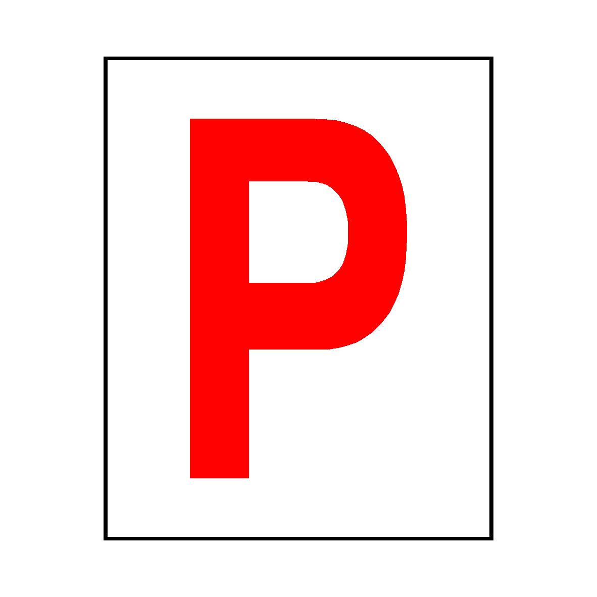 P Colour Red Letter P Sticker Red