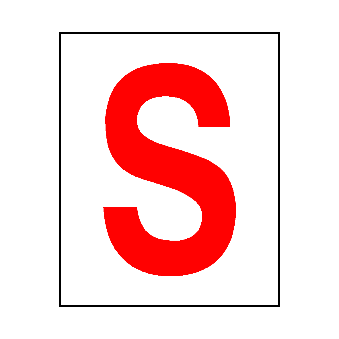 Letter S Sticker Red | Safety-Label.co.uk