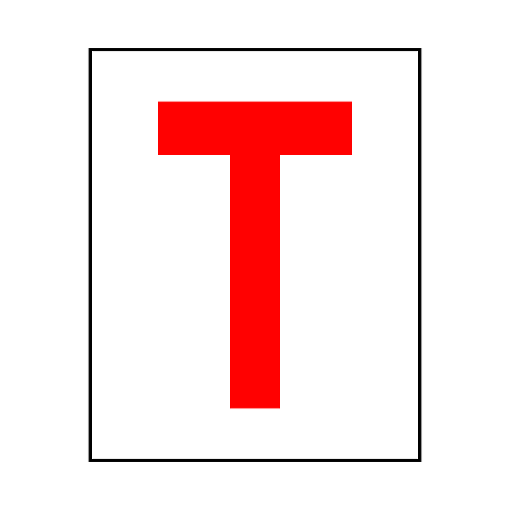 Letter T Sticker Red