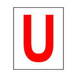 Letter U Sticker Red | Safety-Label.co.uk