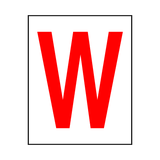 Letter W Sticker Red | Safety-Label.co.uk