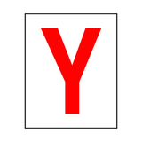 Letter Y Sticker Red | Safety-Label.co.uk