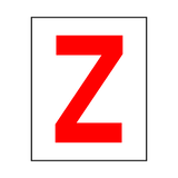 Letter Z Sticker Red | Safety-Label.co.uk