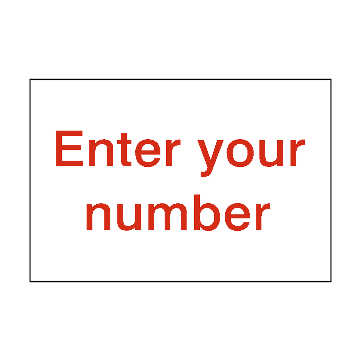 Custom Number Sticker Red