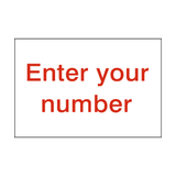 Custom Number Sticker Red | Safety-Label.co.uk