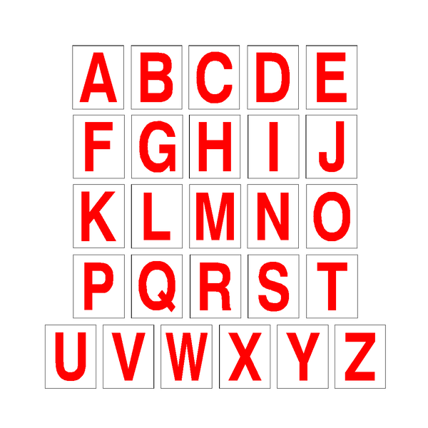 Alphabet Letter Sticker Pack Red | Safety-Label.co.uk