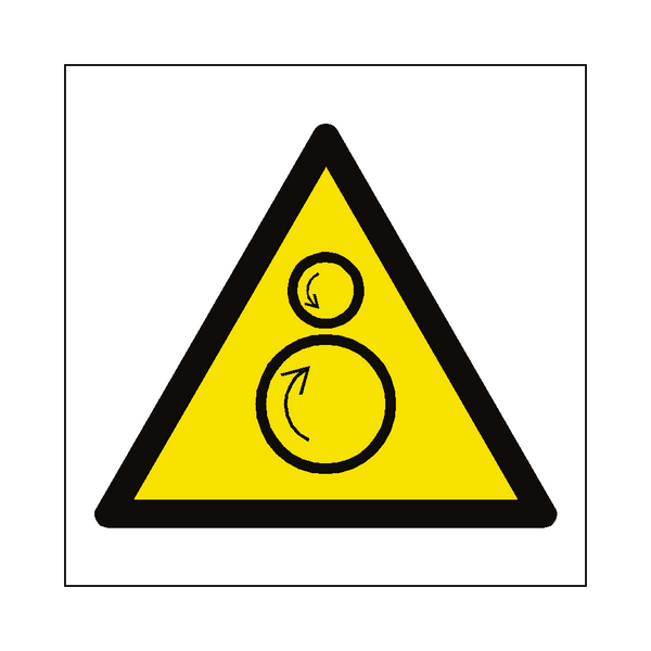 Rotating Rollers Hazard Symbol Label | Safety-Label.co.uk