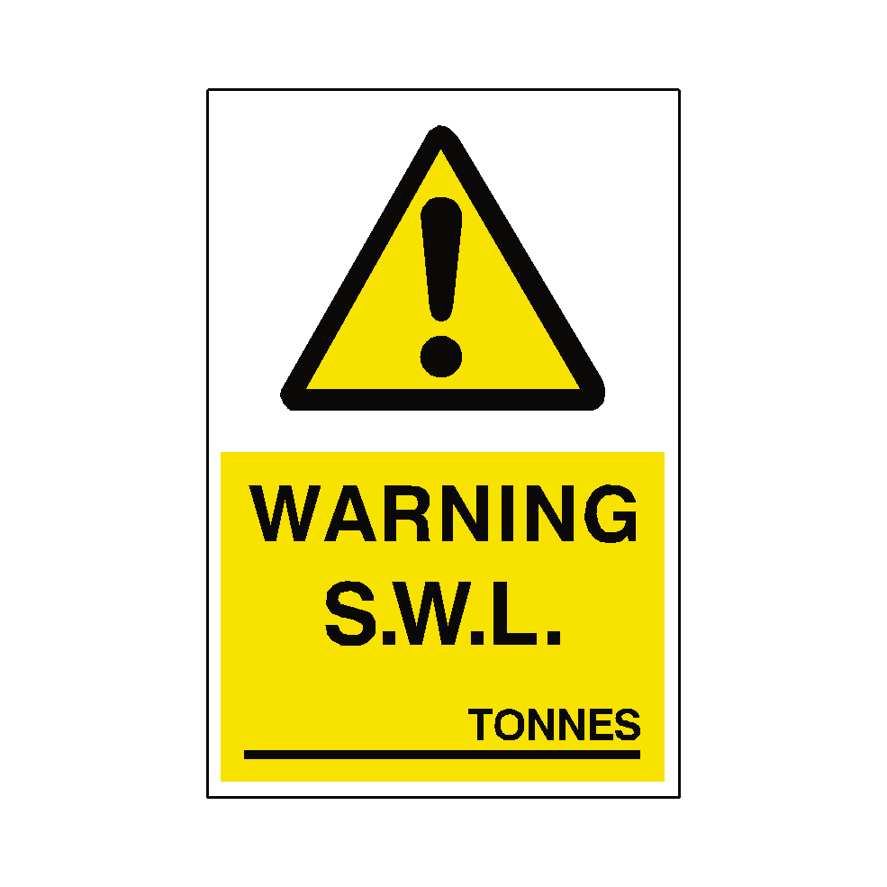 Working Standard Sticker Safe Working Load Sticker Tonnes | Safety-Label.co.uk