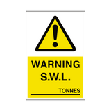 Safe Working Load Sticker Tonnes | Safety-Label.co.uk