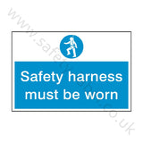 Safety Harness Must Be Worn Sign | Safety-Label.co.uk
