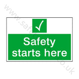 Safety Starts Here Sign | Safety-Label.co.uk