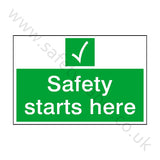 Safety Starts Here Sign | Safety-Label.co.uk