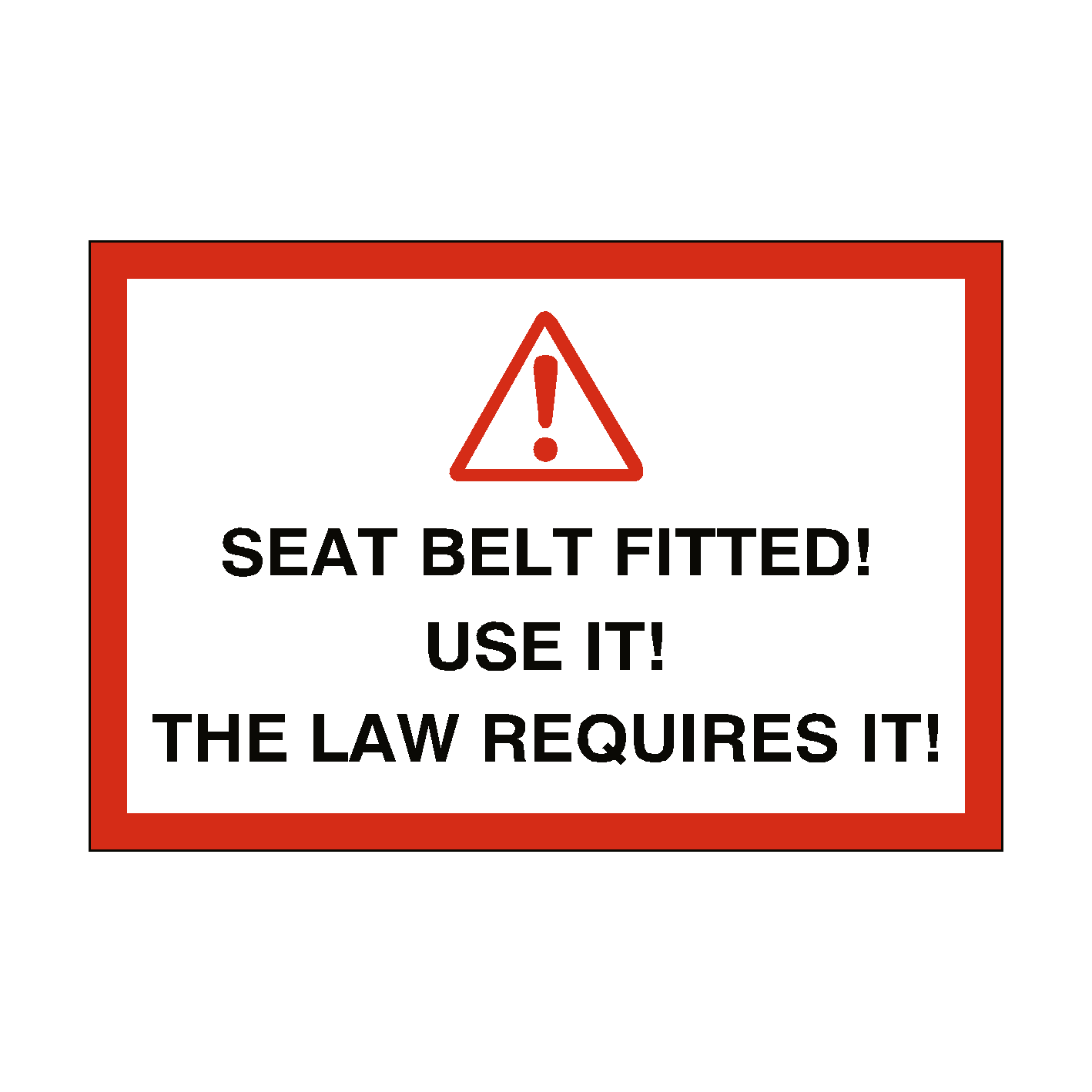 Seat Belts Must Be Warn in this Vehicle 1 Pair Decal Stickers