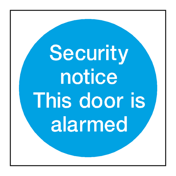 Security Notice Alarm Door Sticker | Safety-Label.co.uk