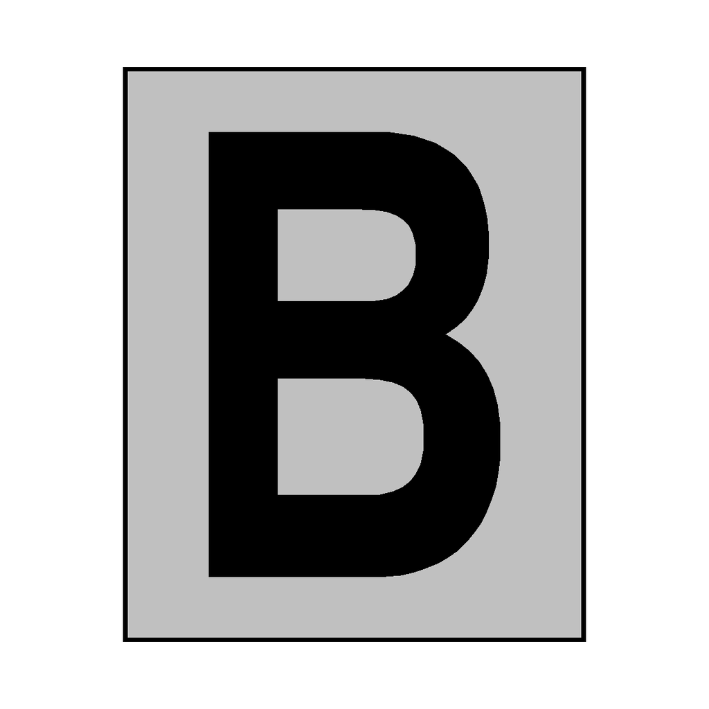 Level B Sticker Silver Letter B Sticker