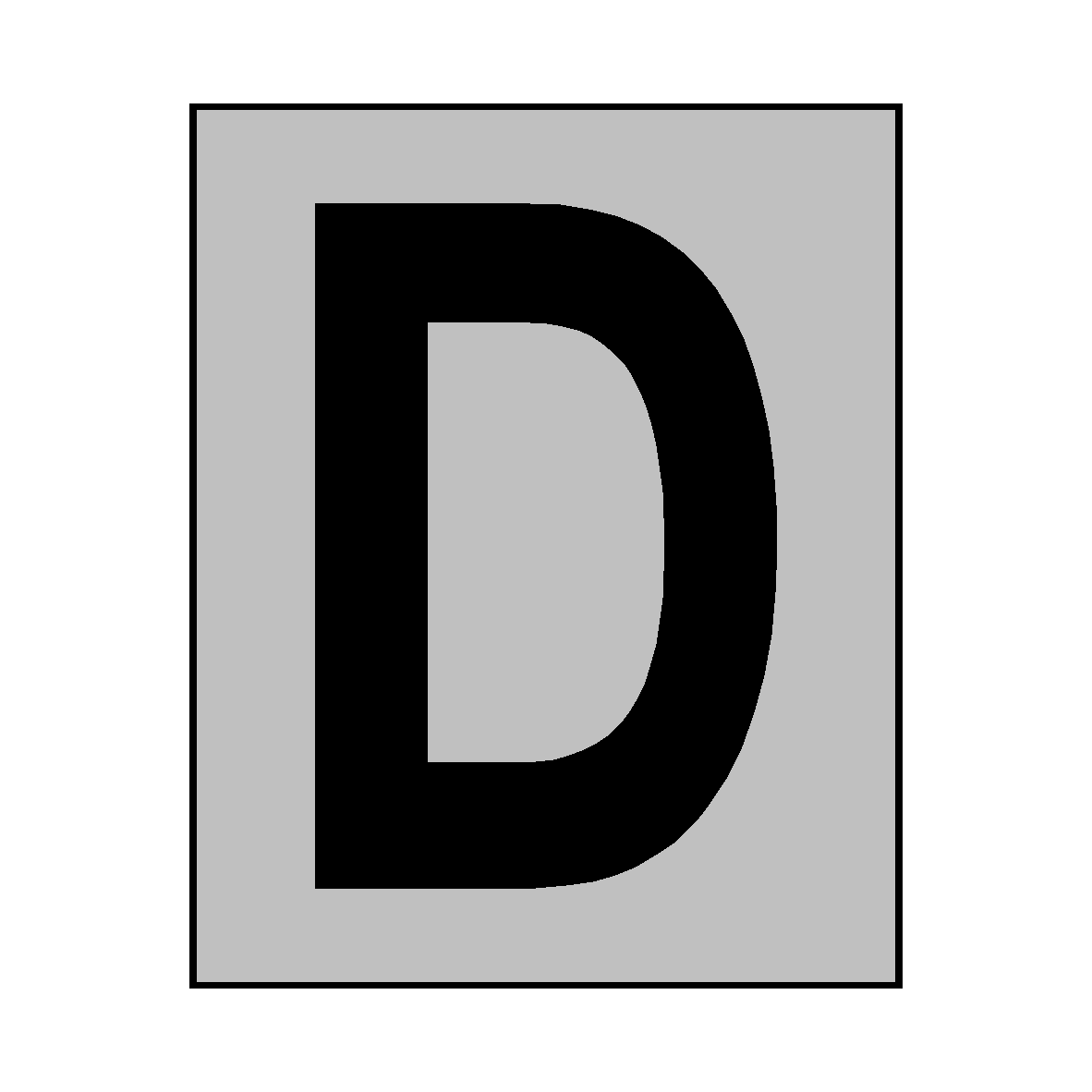 Silver Letter D Sticker | Safety-Label.co.uk