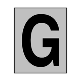 Silver Letter G Sticker | Safety-Label.co.uk