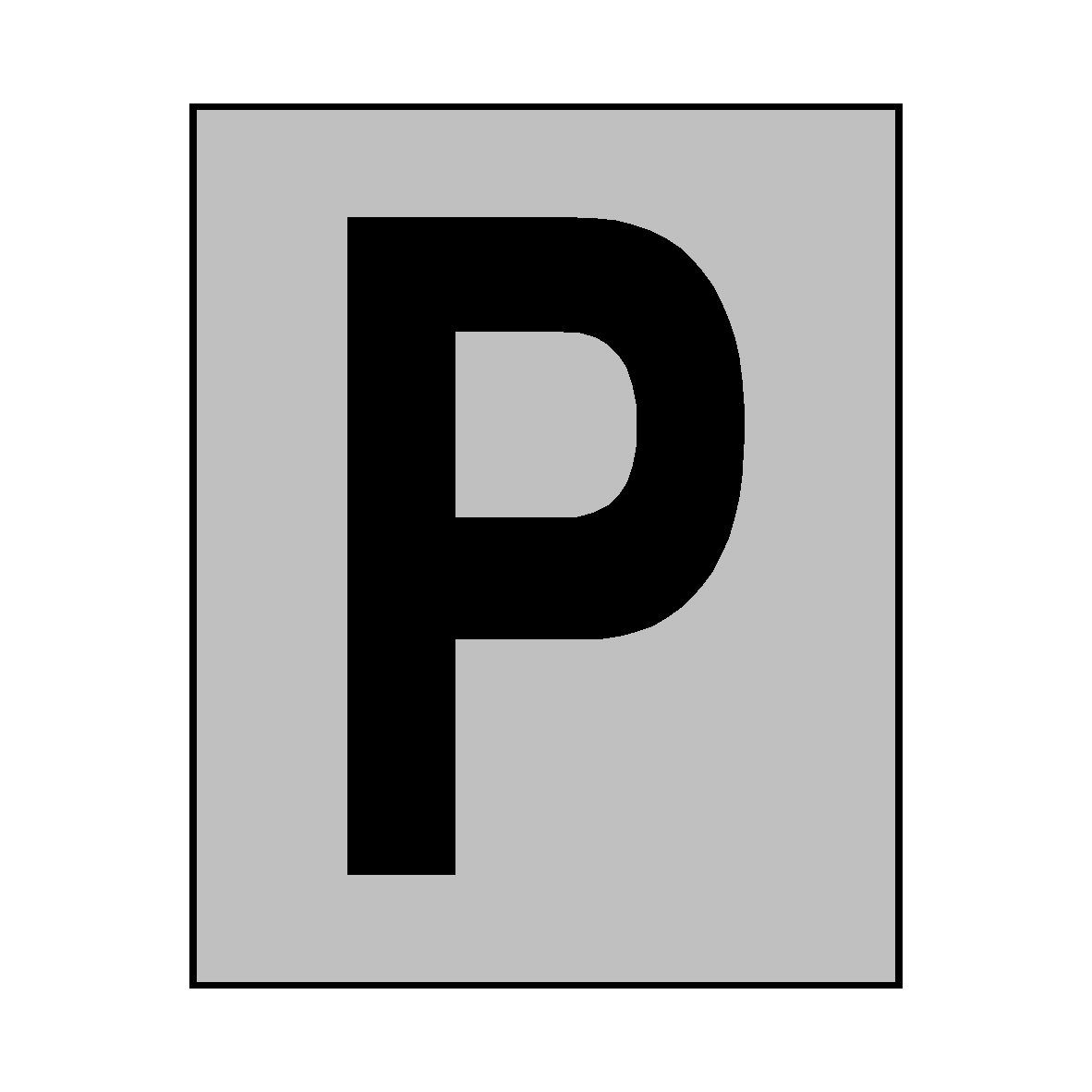 Silver Letter P Sticker SafetyLabel.co.uk
