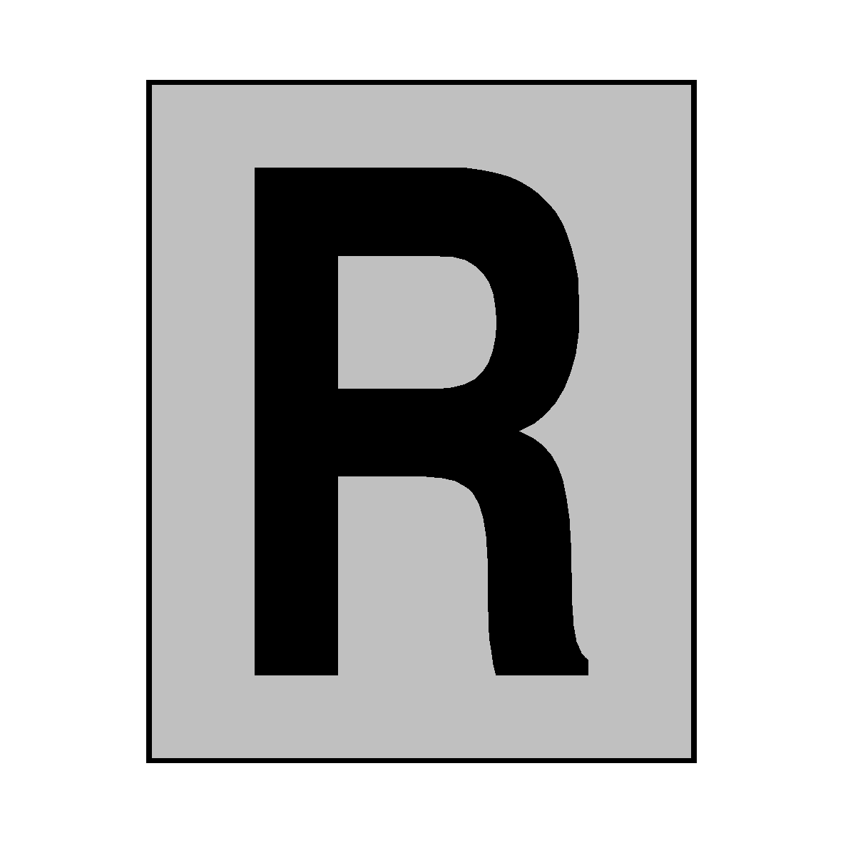 Silver Letter R Sticker | Safety-Label.co.uk