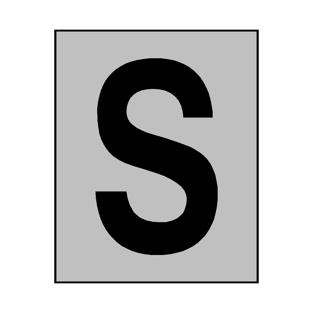 S Lable Silver Letter S Sticker | Safety-Label.co.uk