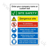 Site Entrance Sign Custom Text | Safety-Label.co.uk