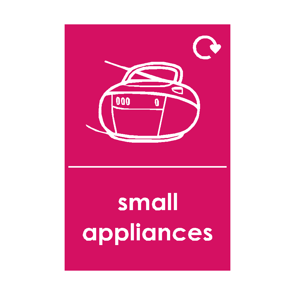 Small Appliances Waste Sign (option 5) | Safety-Label.co.uk