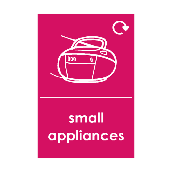 Small Appliances Waste Sign (option 5) | Safety-Label.co.uk