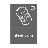 Steel Cans Waste Recycling Sticker | Safety-Label.co.uk