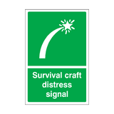 Survival Craft Distress Signal Sticker | Safety-Label.co.uk