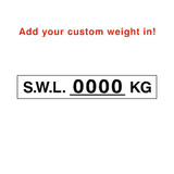 S.W.L Label Kg White Custom Weight | Safety-Label.co.uk