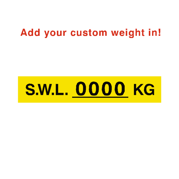 S.W.L Label Kg Yellow Custom Weight | Safety-Label.co.uk