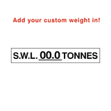 S.W.L Label Tonnes White Custom Weight | Safety-Label.co.uk