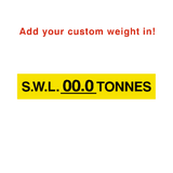S.W.L Label Tonnes Yellow Custom Weight | Safety-Label.co.uk